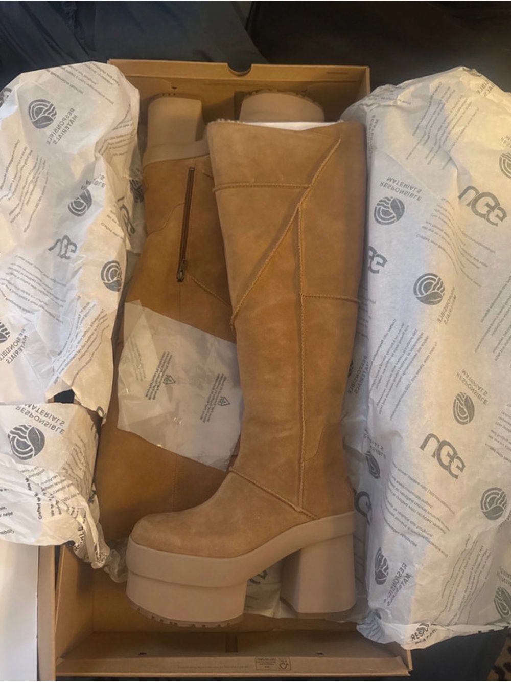 UGG New Heights Platform Over the knee Boots BNIB
